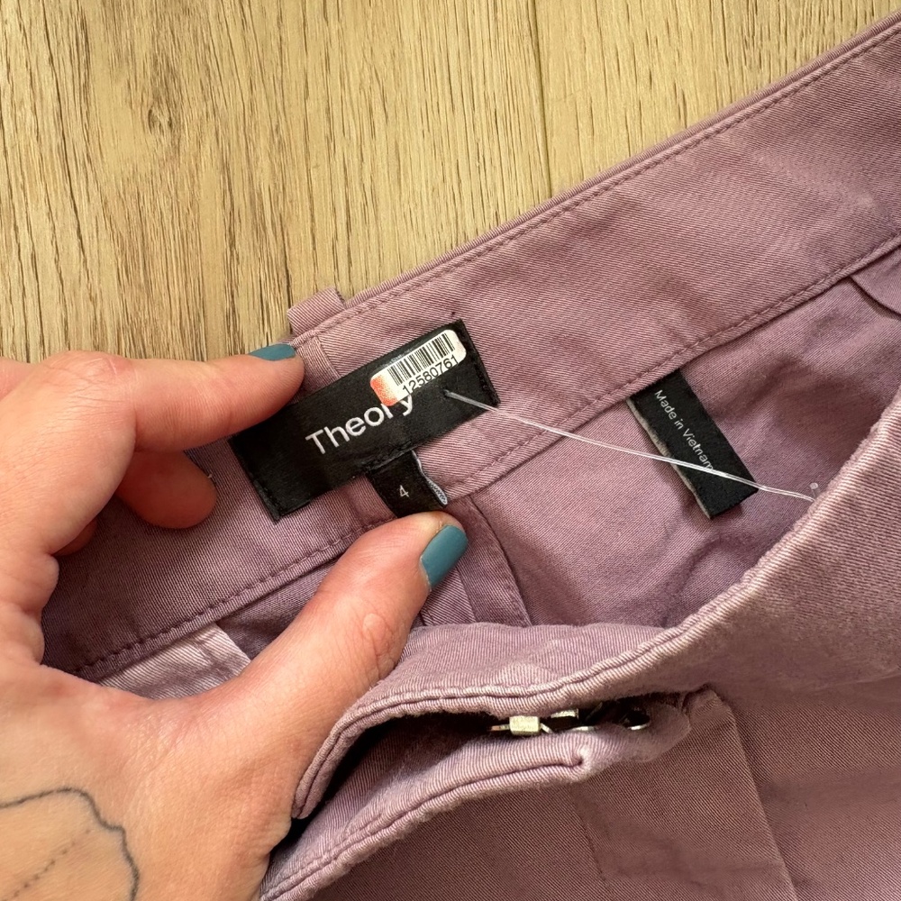 Theory Wide Leg Pants in Dusty Mauve